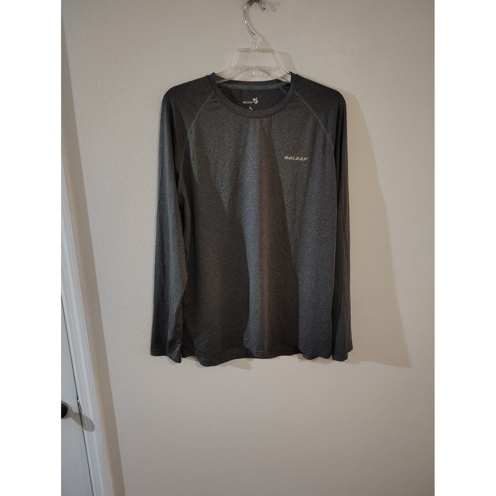 Baleaf Mens Long Sleeve Performance Shirt Charcoal Gray Heather Size L Active